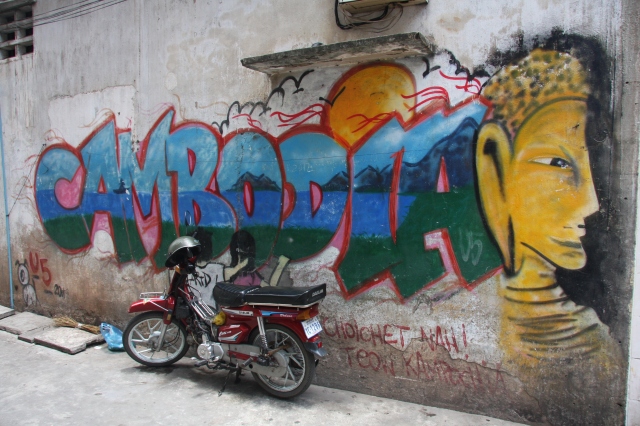 Only the second bit of graffiti we spotted in Cambodia. 